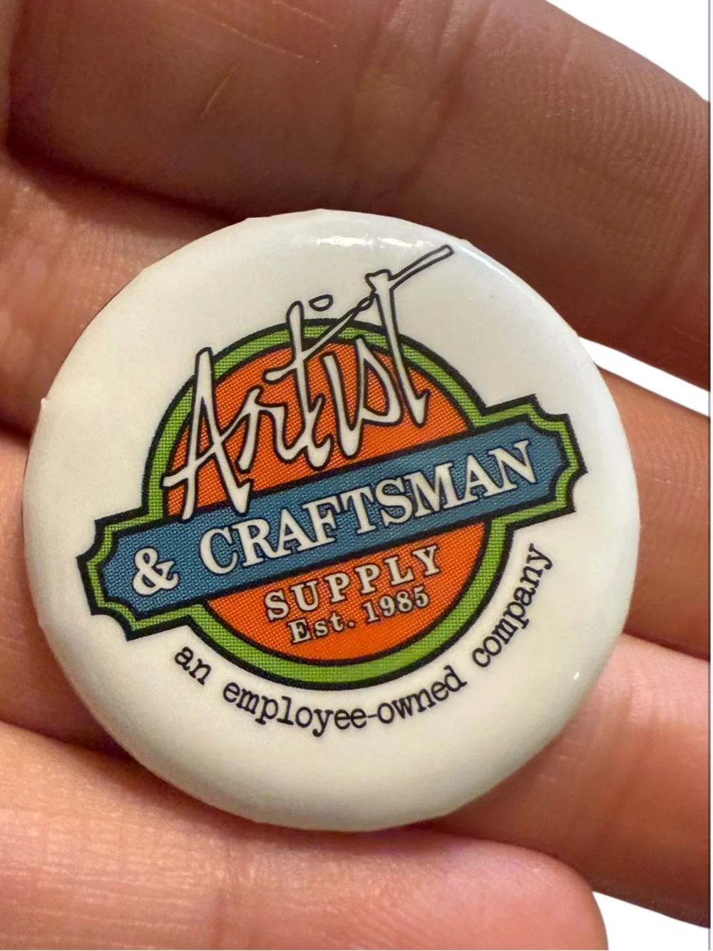 Artist & Craftsman Supply Company Pin  2 Buttons 1.25